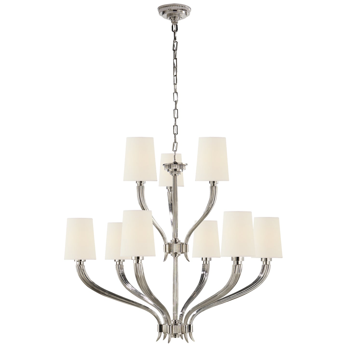 Visual Comfort Signature - CHC 2465PN-L - Nine Light Chandelier - Ruhlmann - Polished Nickel