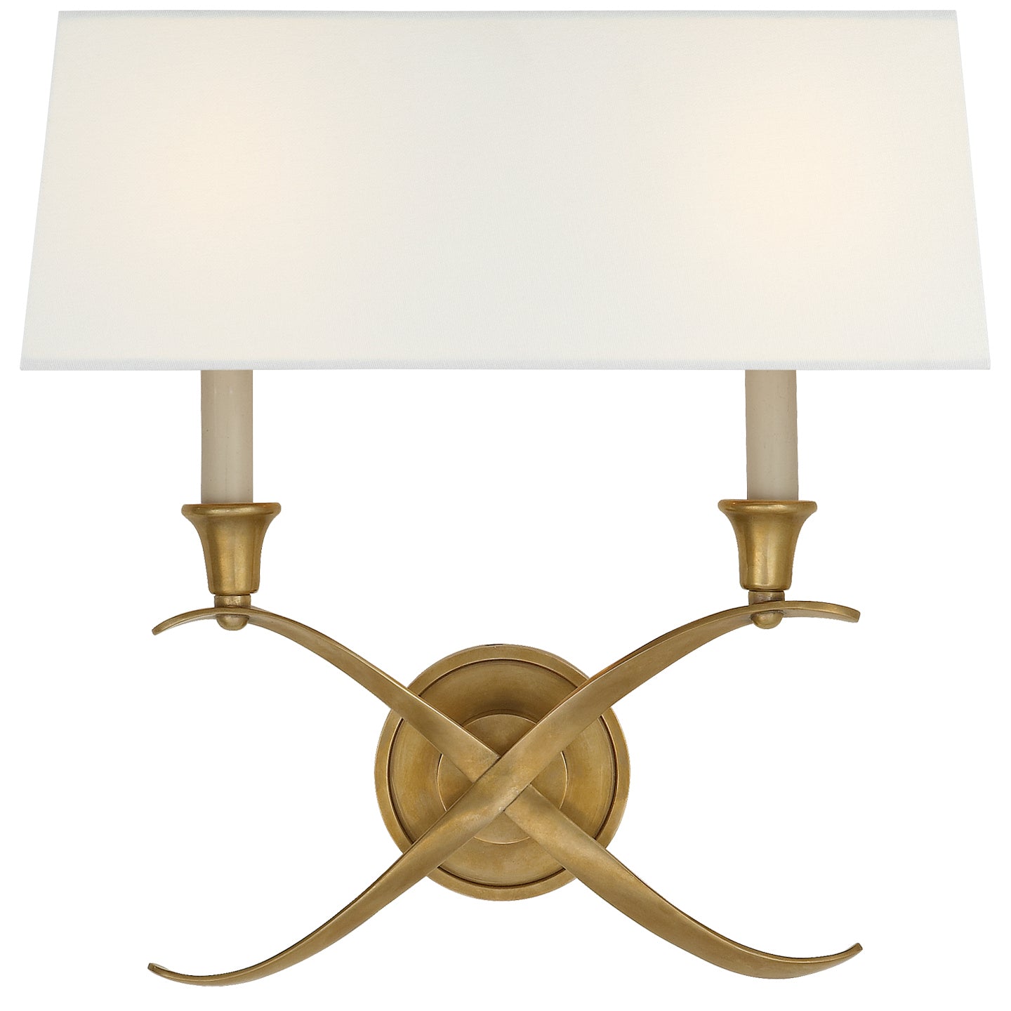 Visual Comfort Signature - CHD 1191AB-L - Two Light Wall Sconce - Cross Bouillotte - Antique-Burnished Brass