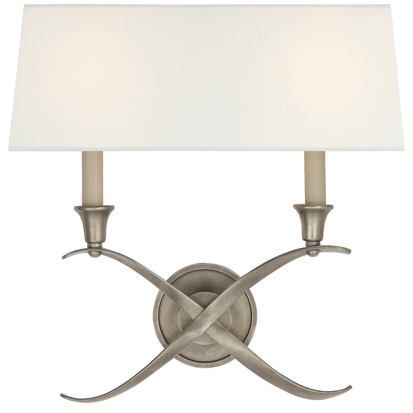 Visual Comfort Signature - CHD 1191AN-L - Two Light Wall Sconce - Cross Bouillotte - Antique Nickel