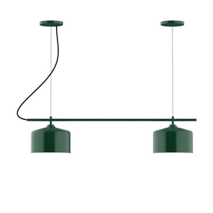 Montclair Light Works - CHB419-42 - Two Light Linear Chandelier - Axis - Forest Green