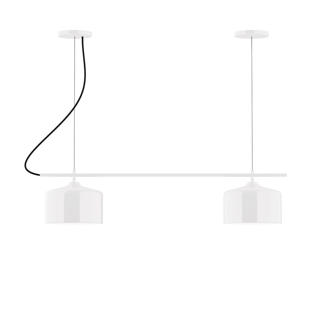 Montclair Light Works - CHB419-44 - Two Light Linear Chandelier - Axis - White