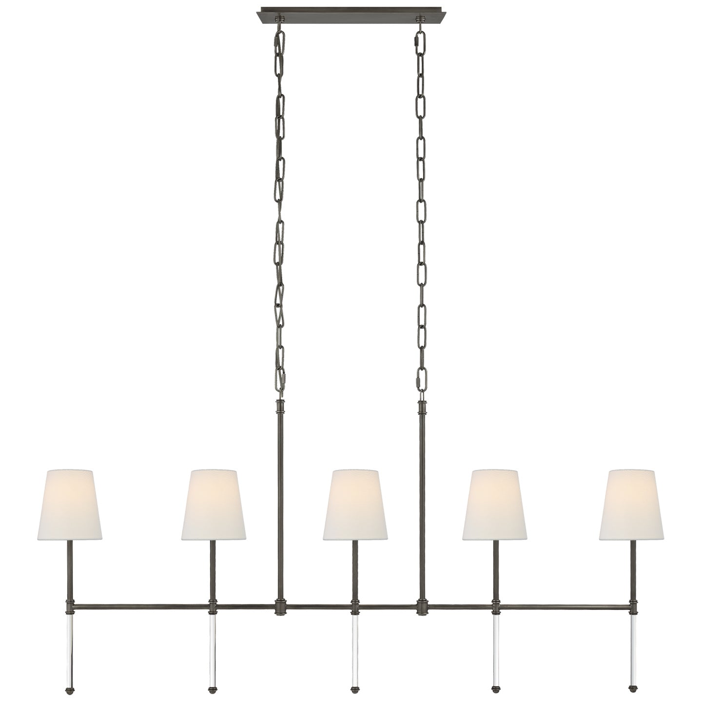 Visual Comfort Signature - SK 5055BZ-L - Five Light Linear Chandelier - Camille - Bronze