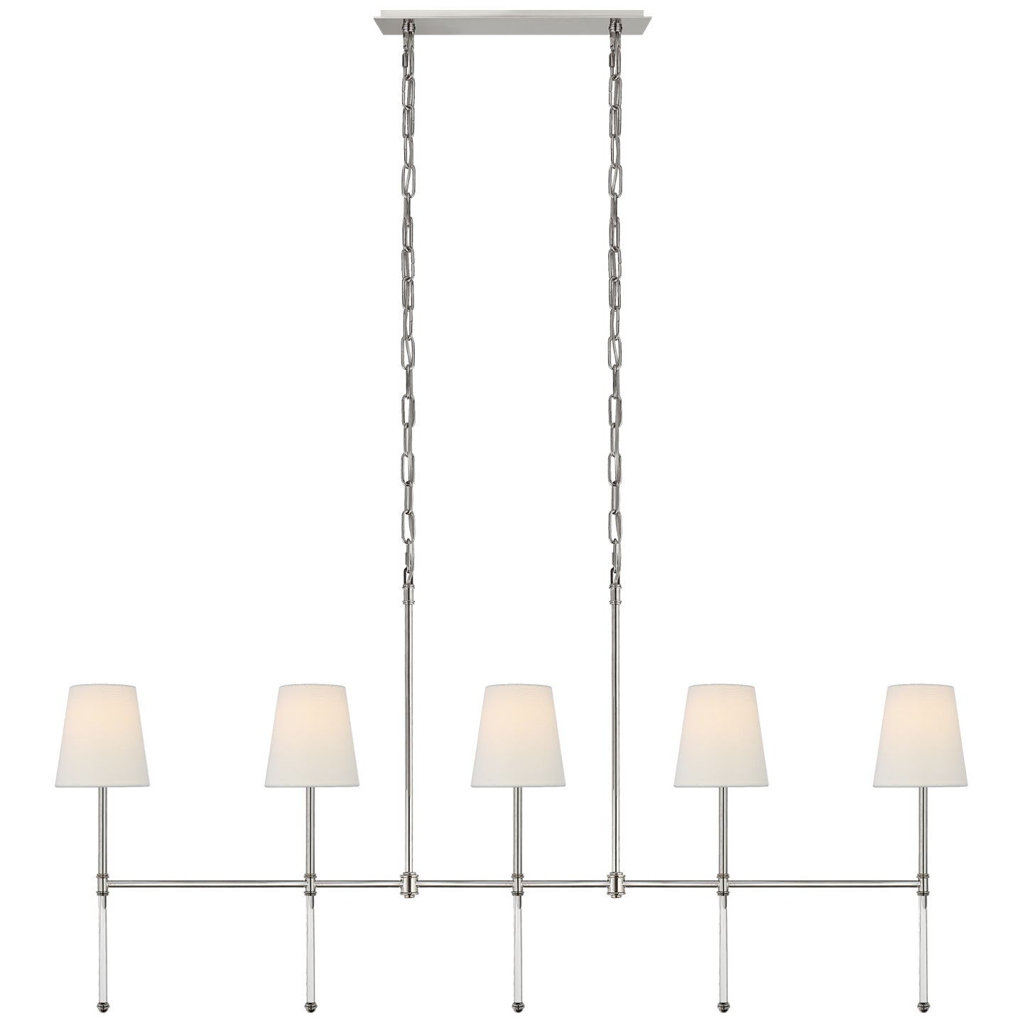 Visual Comfort Signature - SK 5055PN-L - Five Light Linear Chandelier - Camille - Polished Nickel