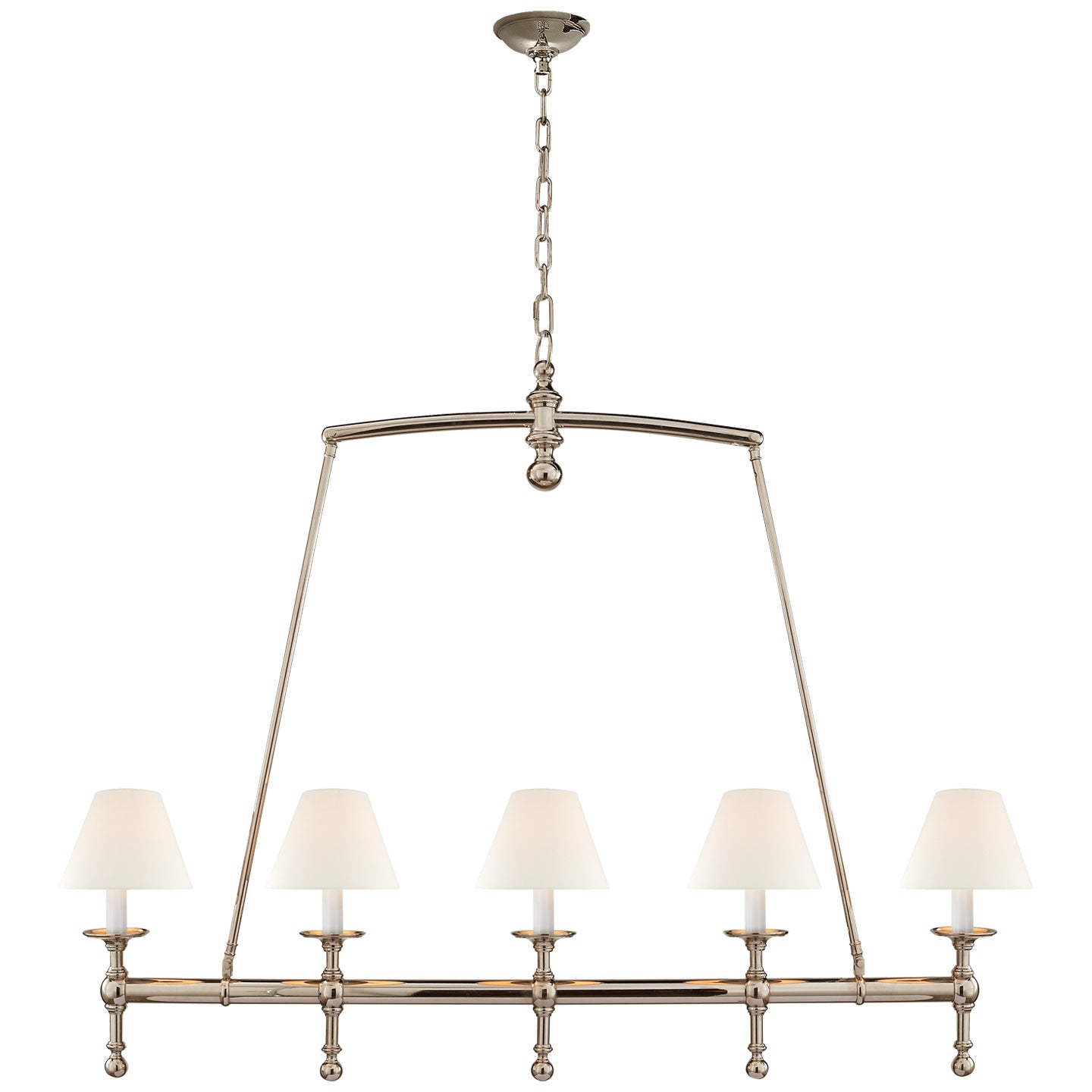 Visual Comfort Signature - SL 5811PN-L - Five Light Linear Chandelier - Classic - Polished Nickel