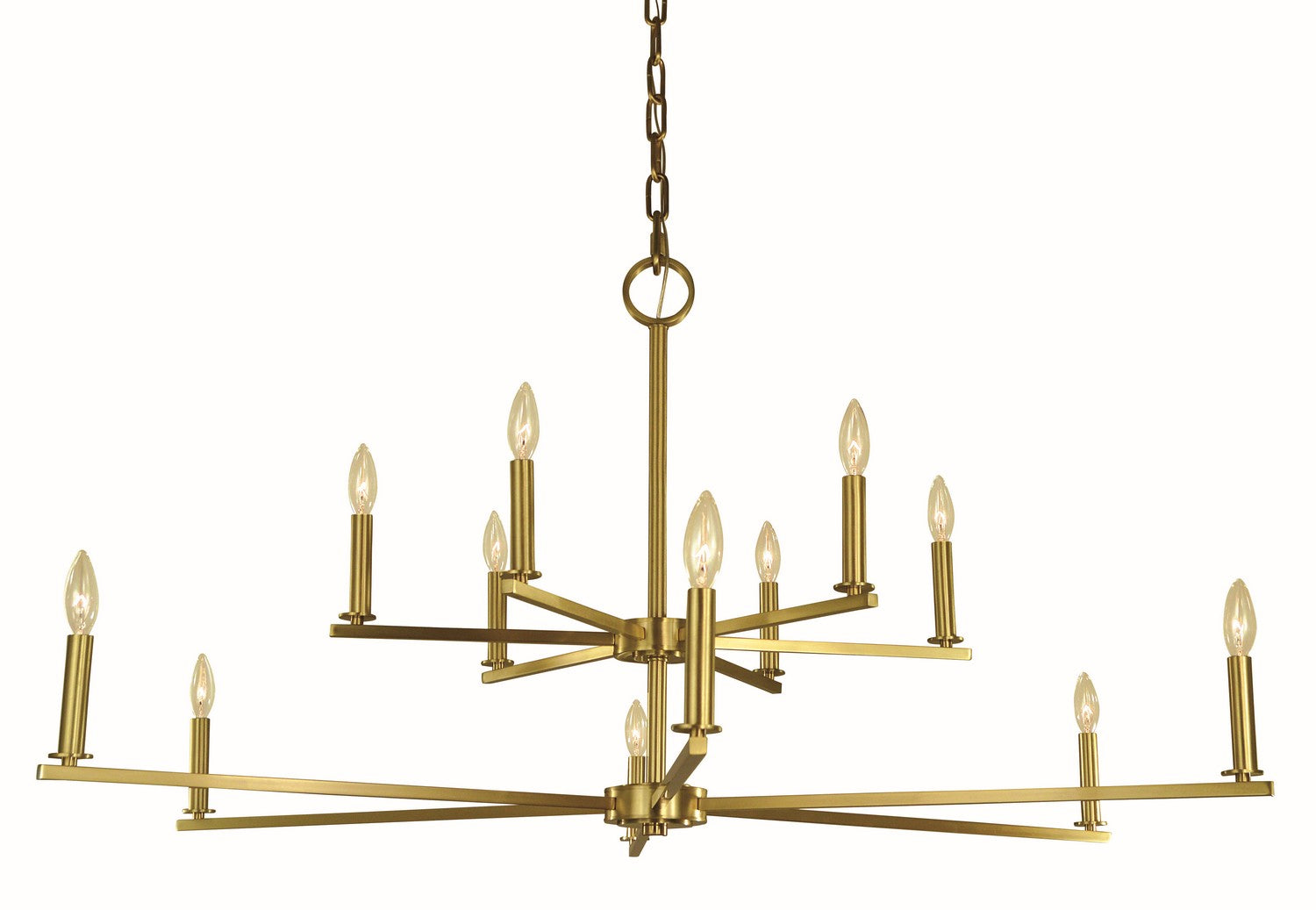 Framburg - 5762 BR - 12 Light Foyer Chandelier - Evelyn - Brushed Brass