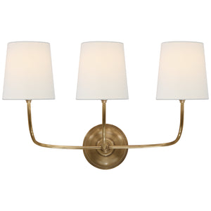 Visual Comfort Signature - TOB 2009HAB-L - Three Light Wall Sconce - Vendome - Hand-Rubbed Antique Brass