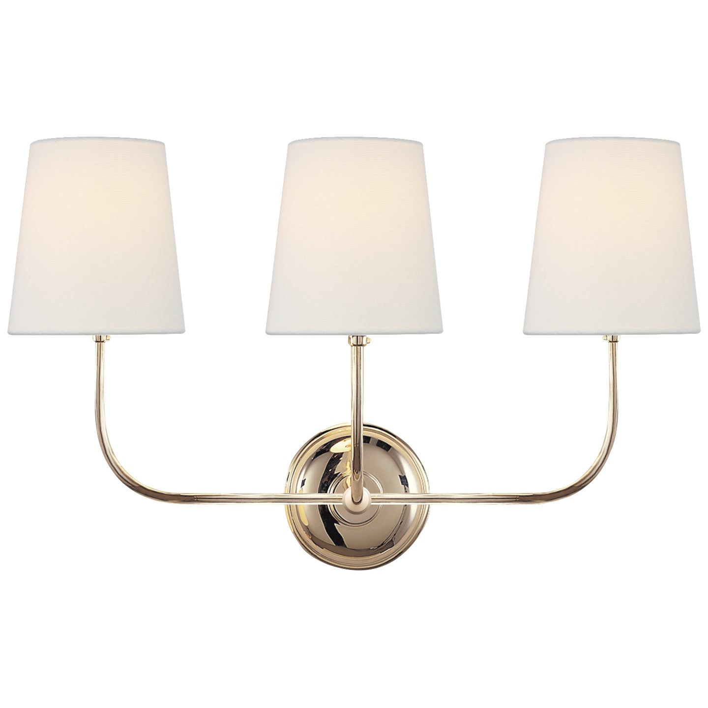 Visual Comfort Signature - TOB 2009PN-L - Three Light Wall Sconce - Vendome - Polished Nickel