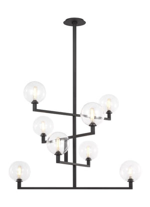 Visual Comfort Modern - 700GMBCB - Eight Light Chandelier - Gambit - Nightshade Black