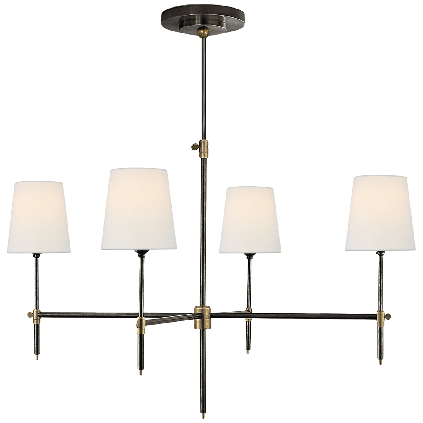 Visual Comfort Signature - TOB 5003BZ/HAB-L - Four Light Chandelier - Bryant - Bronze and Hand-Rubbed Antique Brass