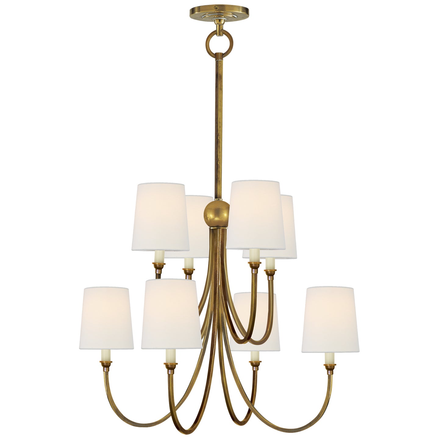 Visual Comfort Signature - TOB 5010HAB-L - Eight Light Chandelier - Reed - Hand-Rubbed Antique Brass