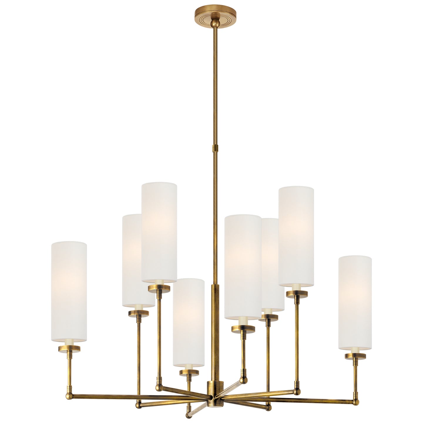 Visual Comfort Signature - TOB 5016HAB-L - Eight Light Chandelier - Ziyi - Hand-Rubbed Antique Brass