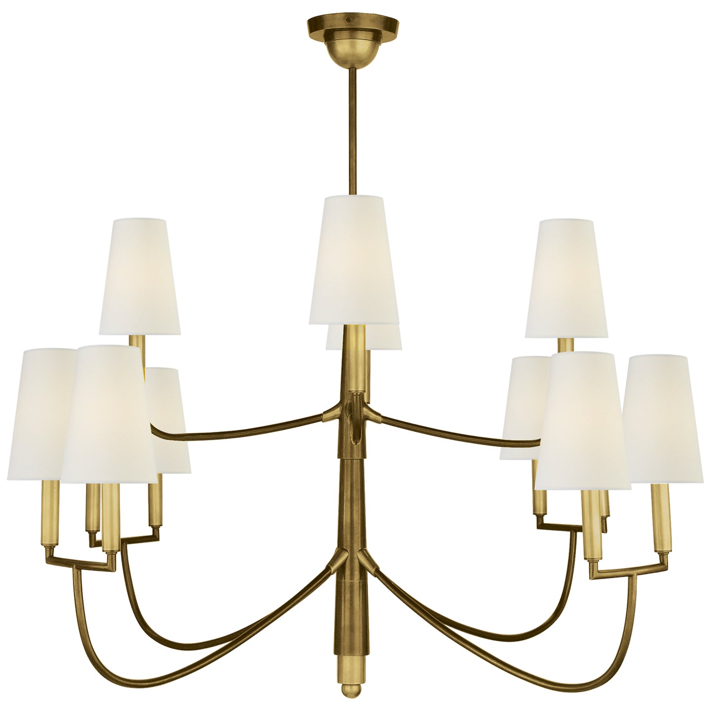 Visual Comfort Signature - TOB 5017HAB-L - 12 Light Chandelier - Farlane - Hand-Rubbed Antique Brass