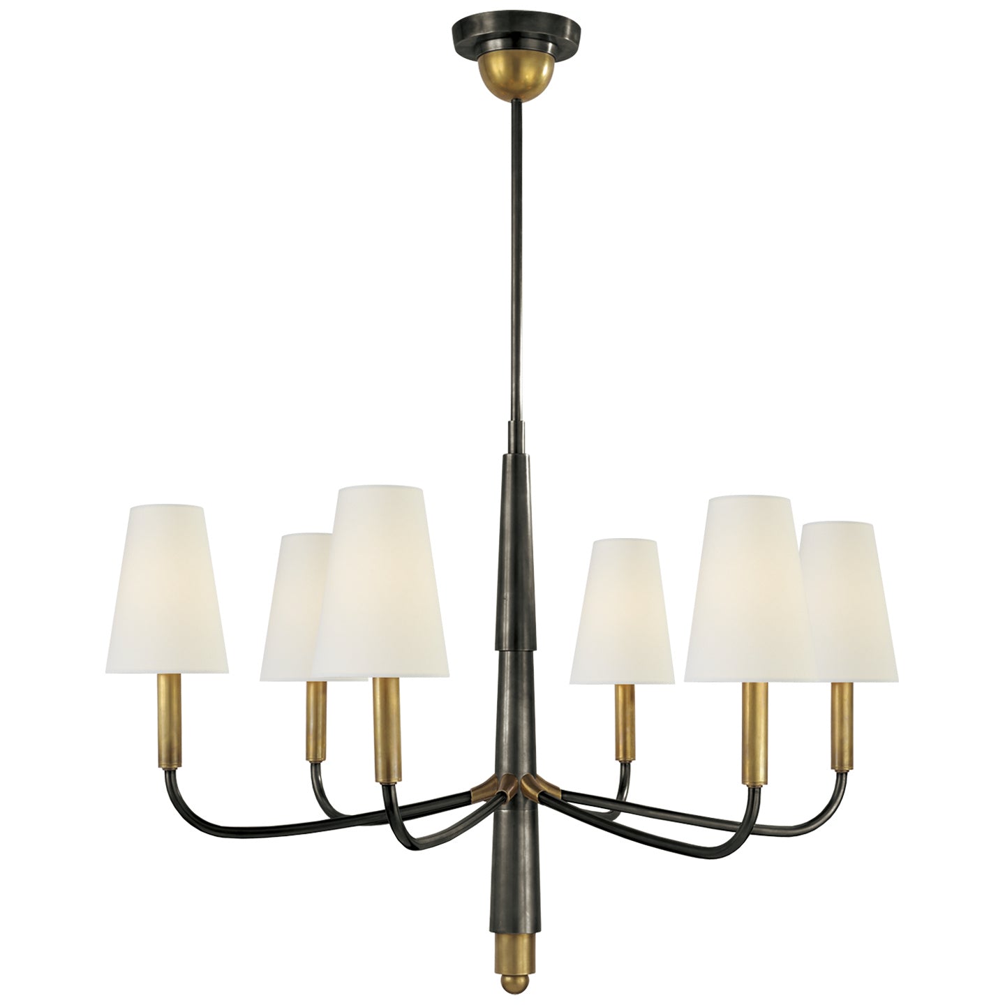 Visual Comfort Signature - TOB 5018BZ/HAB-L - Six Light Chandelier - Farlane - Bronze with Antique Brass