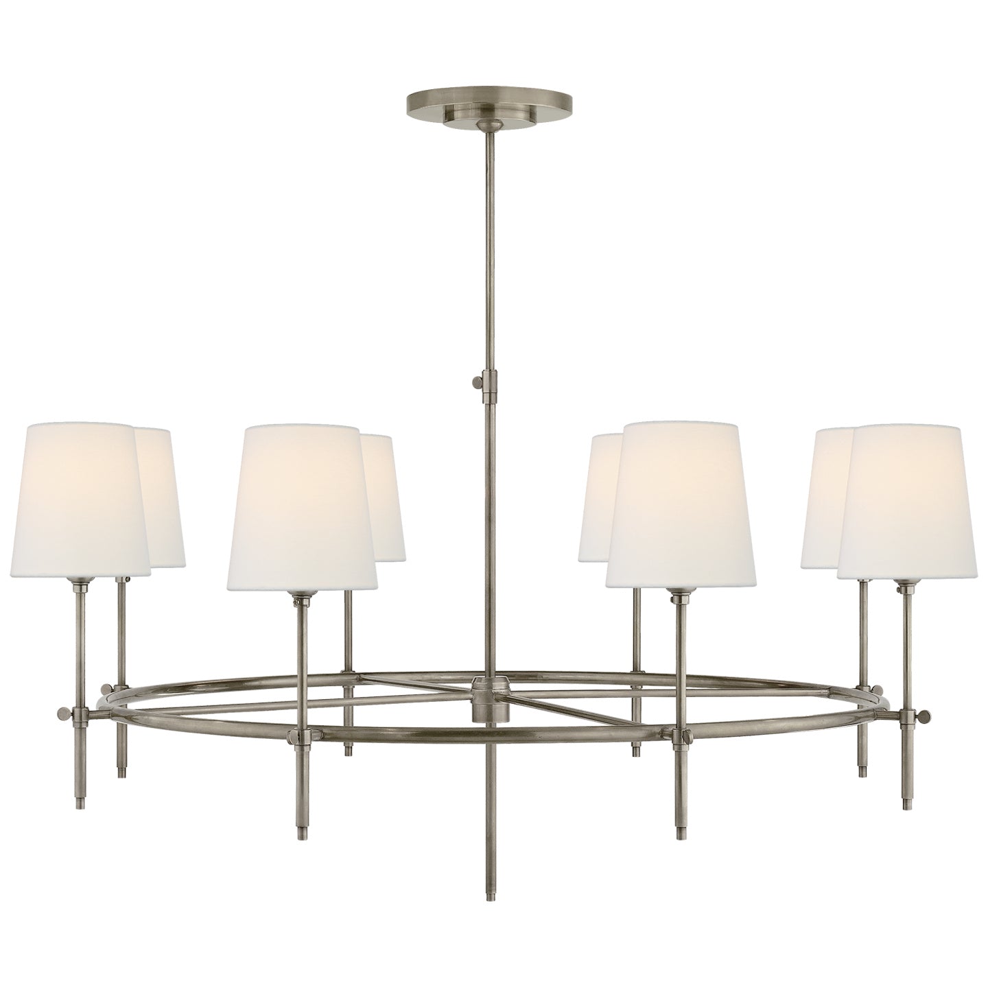 Visual Comfort Signature - TOB 5024AN-L - Eight Light Chandelier - Bryant - Antique Nickel