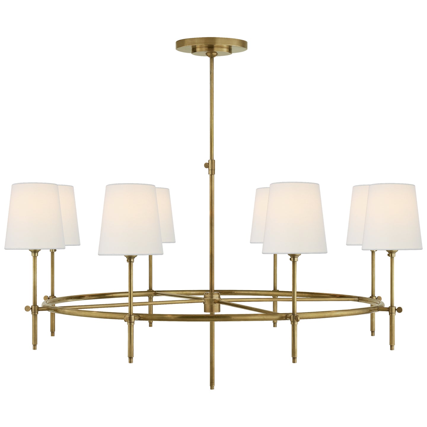 Visual Comfort Signature - TOB 5024HAB-L - Eight Light Chandelier - Bryant - Hand-Rubbed Antique Brass