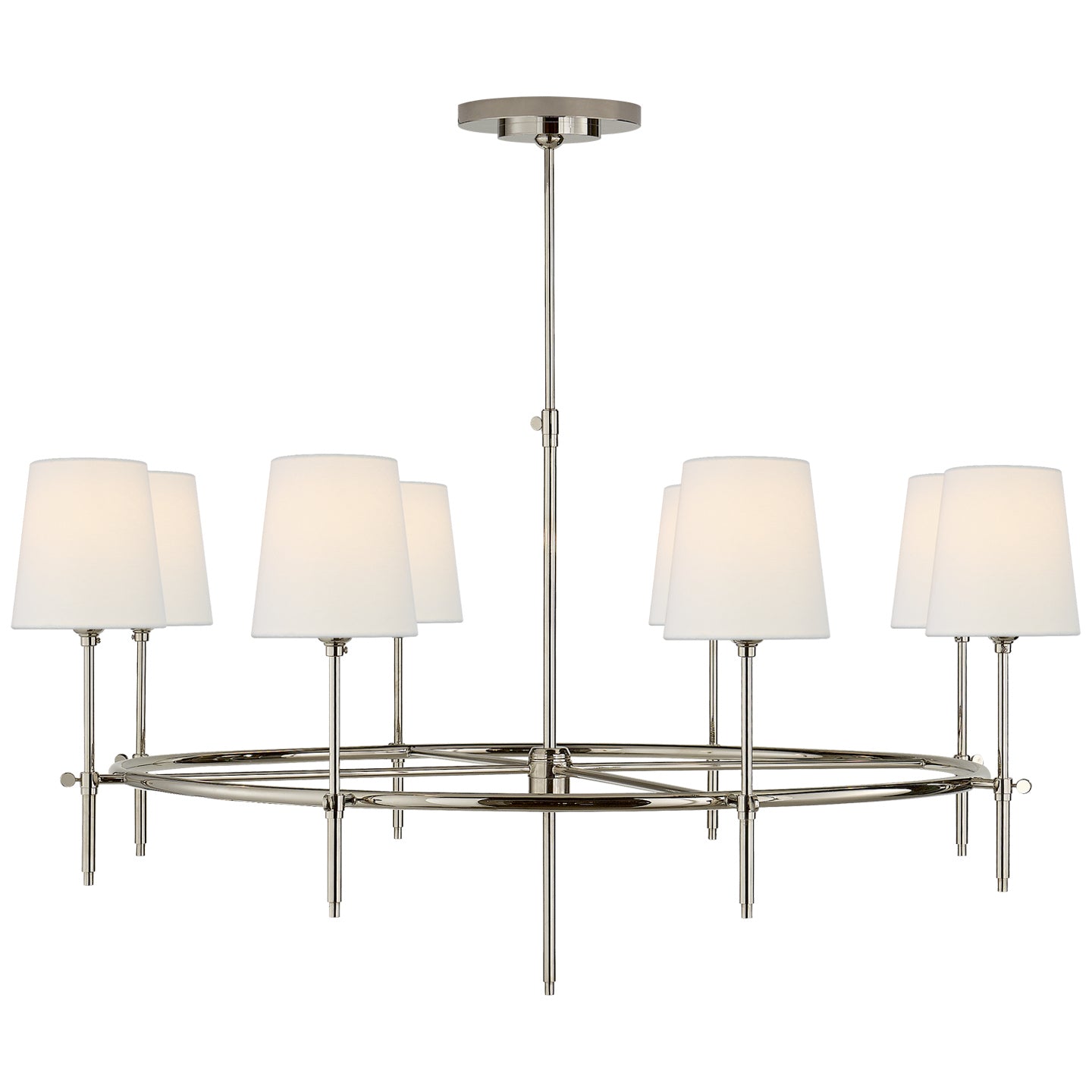 Visual Comfort Signature - TOB 5024PN-L - Eight Light Chandelier - Bryant - Polished Nickel