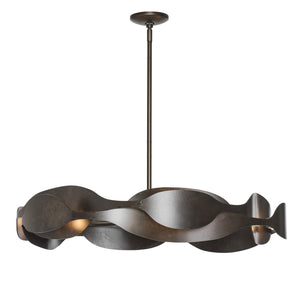 Hubbardton Forge - 132160-SKT-MULT-07 - Six Light Pendant - Waves - Dark Smoke