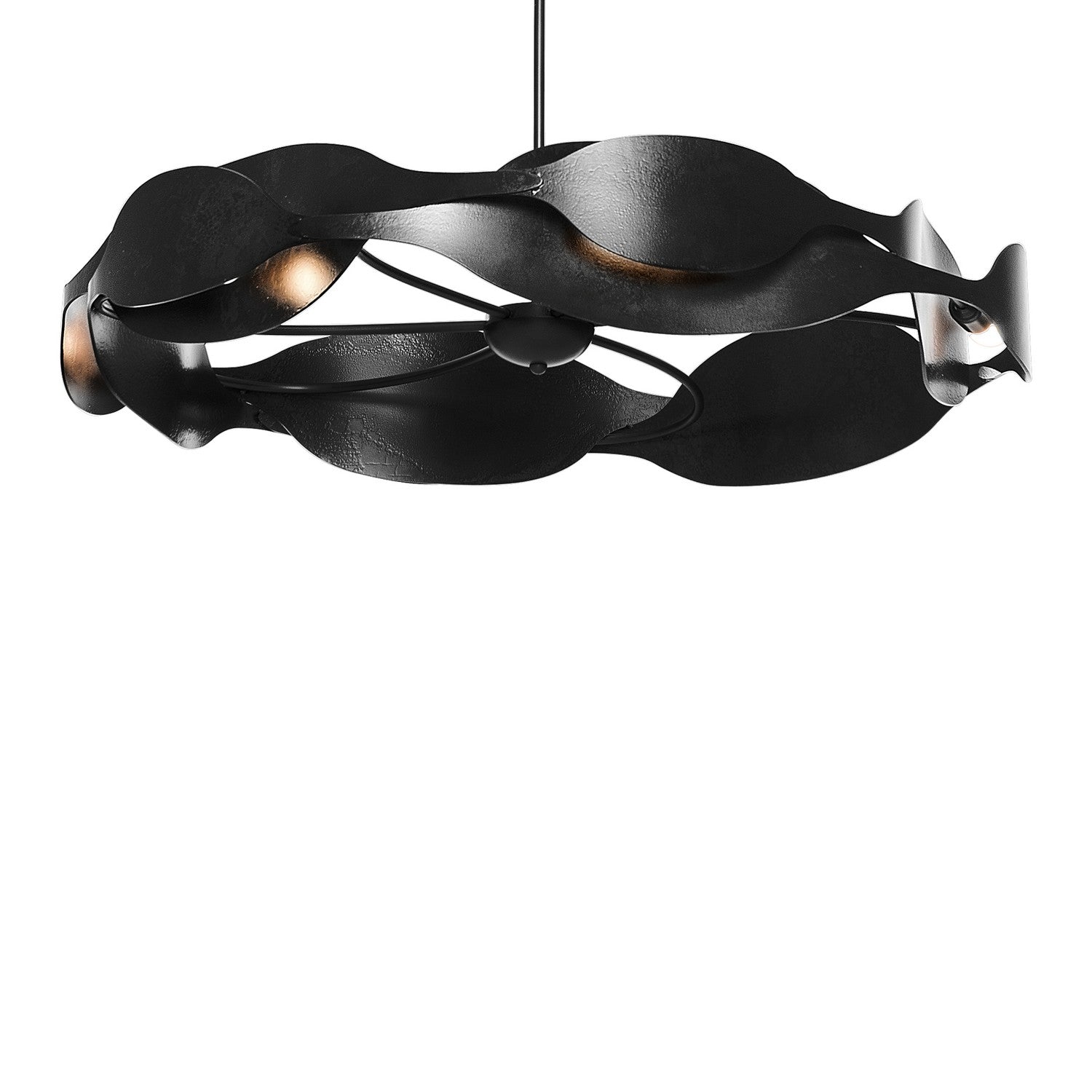 Hubbardton Forge - 132160-SKT-MULT-10 - Six Light Pendant - Waves - Black