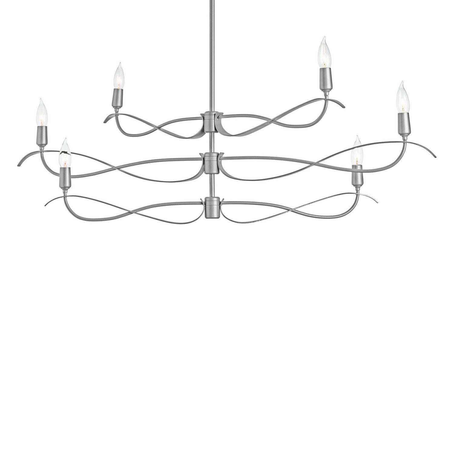 Hubbardton Forge - 136350-SKT-MULT-82 - Six Light Chandelier - Willow - Vintage Platinum