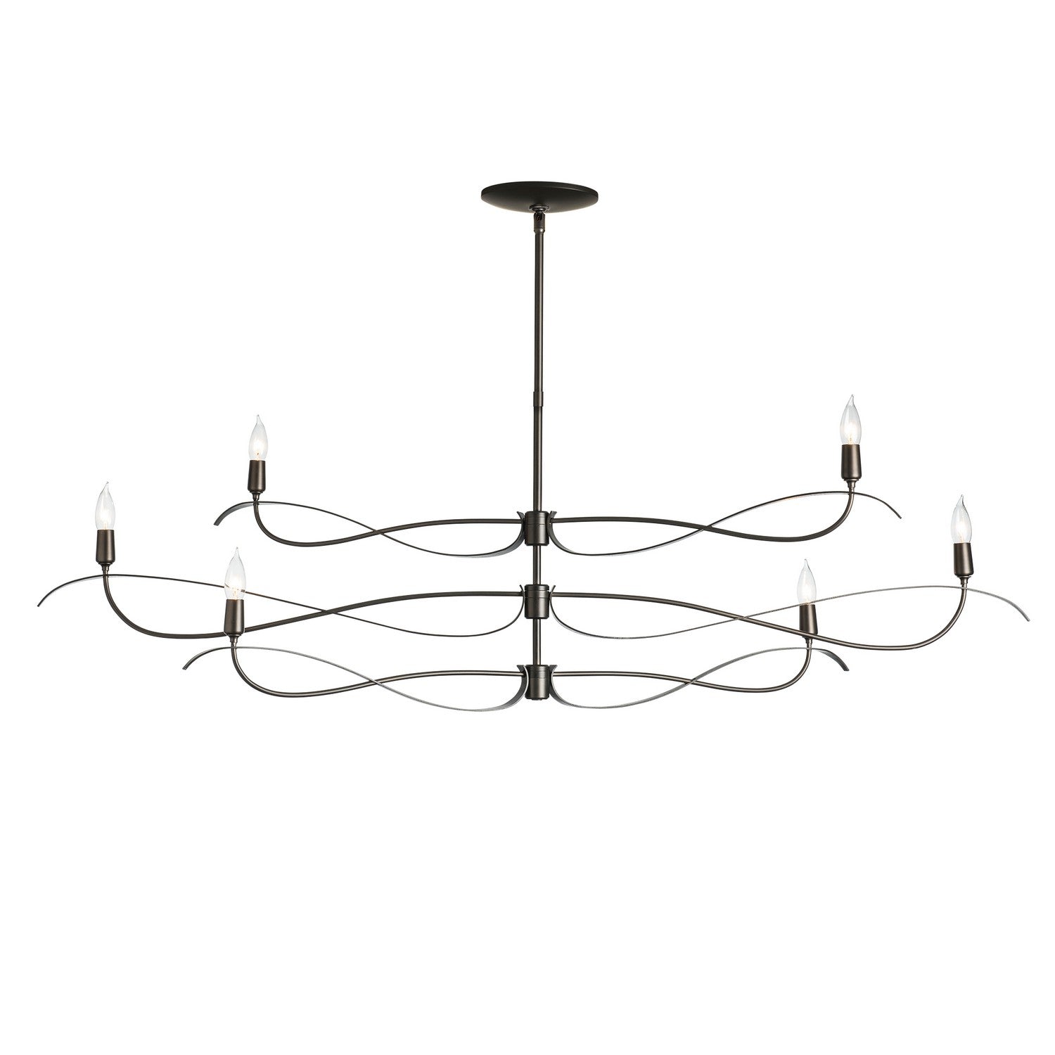 Hubbardton Forge - 136352-SKT-MULT-07 - Six Light Chandelier - Willow - Dark Smoke