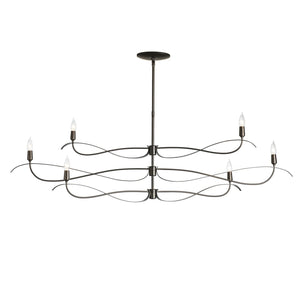 Hubbardton Forge - 136352-SKT-MULT-07 - Six Light Chandelier - Willow - Dark Smoke