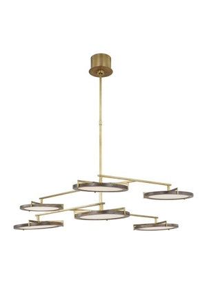 Visual Comfort Modern - CDCH17327WONB - LED Chandelier - Shuffle - Natural Brass