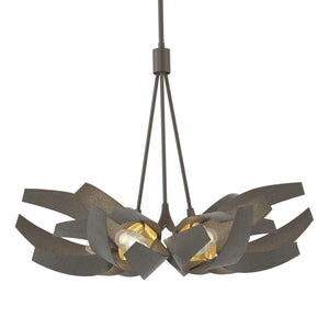 Hubbardton Forge - 136502-SKT-MULT-07-BR-YE0352 - Six Light Pendant - Corona - Dark Smoke