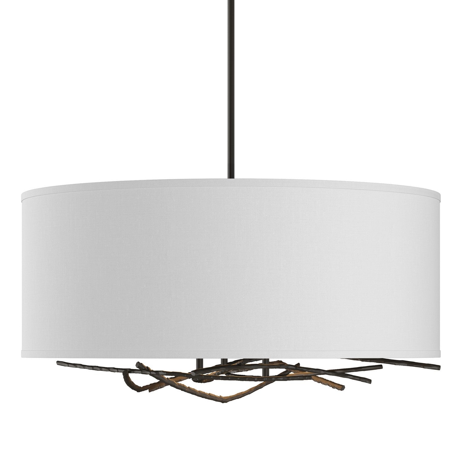 Hubbardton Forge - 137665-SKT-MULT-07-SF2201 - Brindille Drum Shade Pendant - Brindille - Dark Smoke
