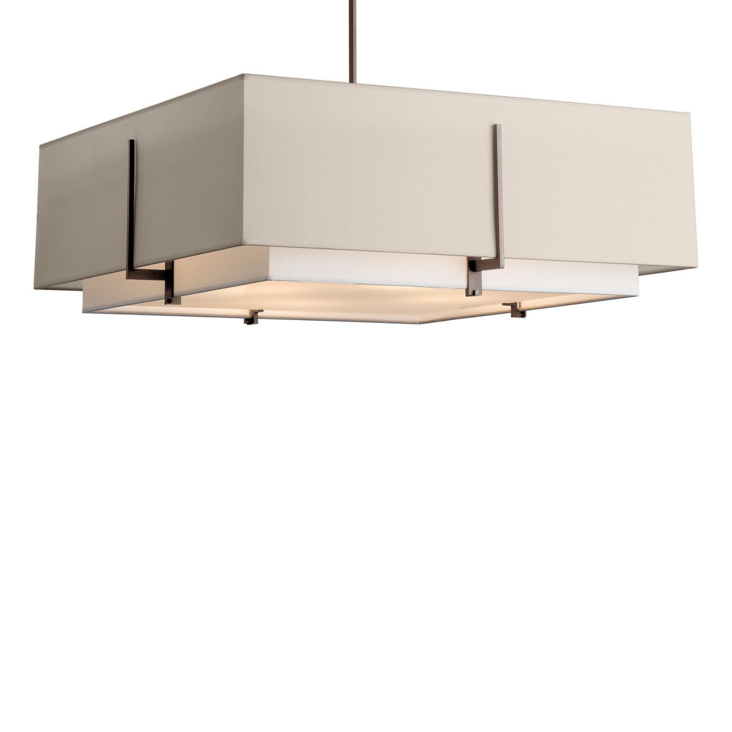 Hubbardton Forge - 139635-SKT-MULT-05-SF2012-SE2401 - Exos Square Large Double Shade Pendant - Exos - Bronze