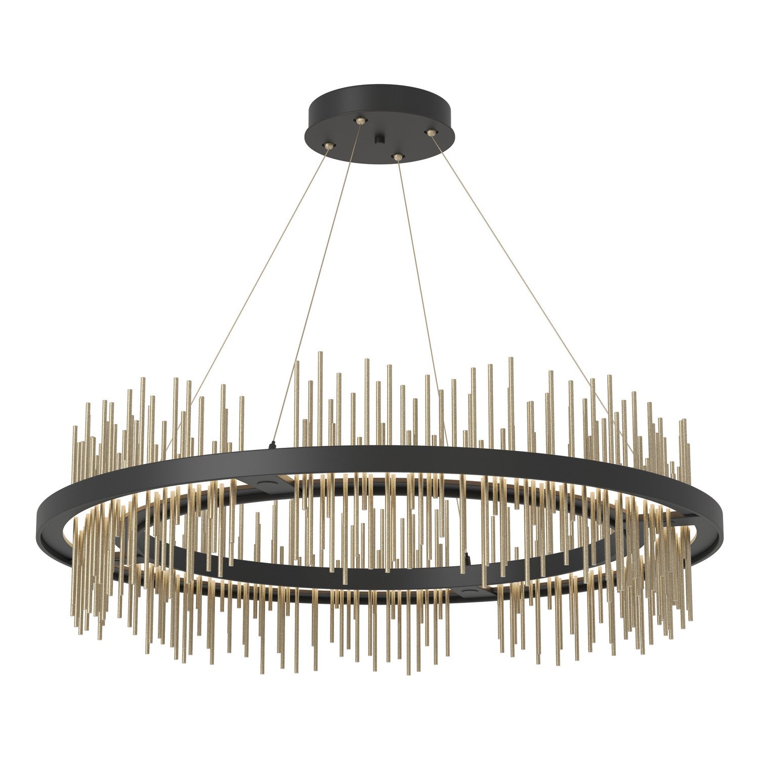 Hubbardton Forge - 139656-LED-STND-10-84 - Gossamer Circular LED Pendant - Gossamer - Black