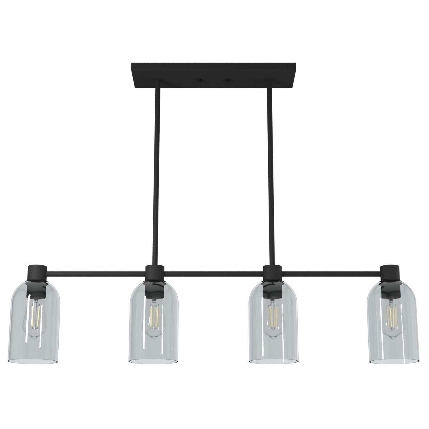 Hunter - 19715 - Four Light Chandelier - Lochemeade - Natural Black Iron