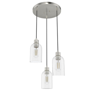Hunter - 19718 - Three Light Pendant - Lochemeade - Brushed Nickel