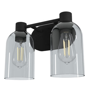 Hunter - 19779 - Two Light Bathroom Vanity - Lochemeade - Natural Black Iron