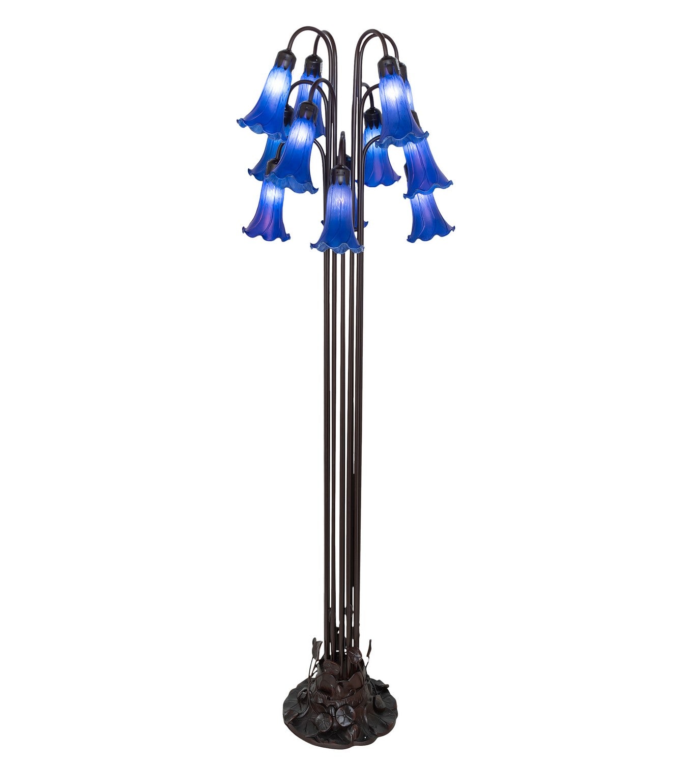 Meyda Tiffany - 15895 - 12 Light Floor Lamp - Blue - Mahogany Bronze