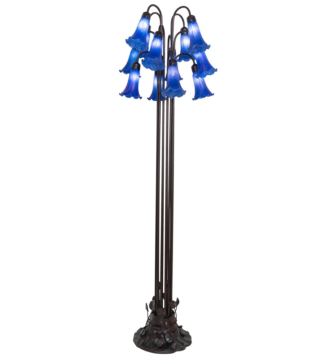 Meyda Tiffany - 15895 - 12 Light Floor Lamp - Blue - Mahogany Bronze