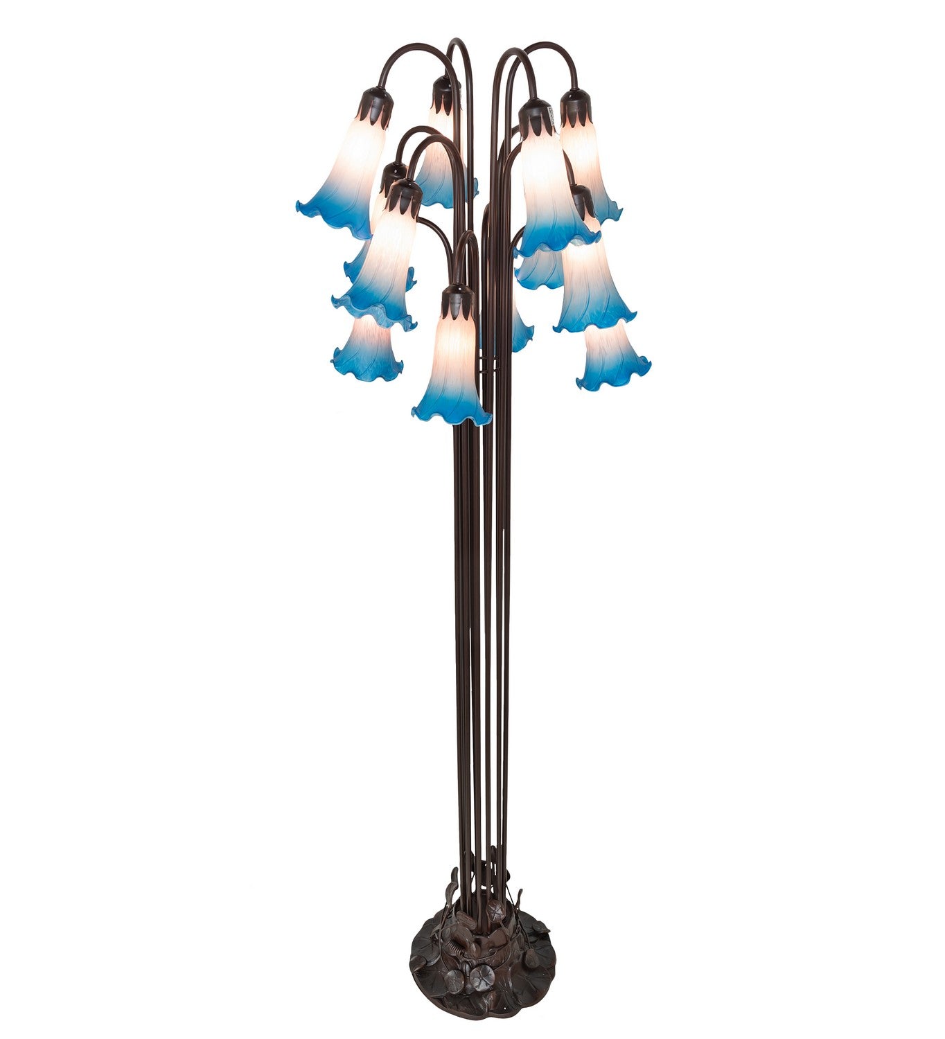 Meyda Tiffany - 15954 - 12 Light Floor Lamp - Pink/Blue - Mahogany Bronze