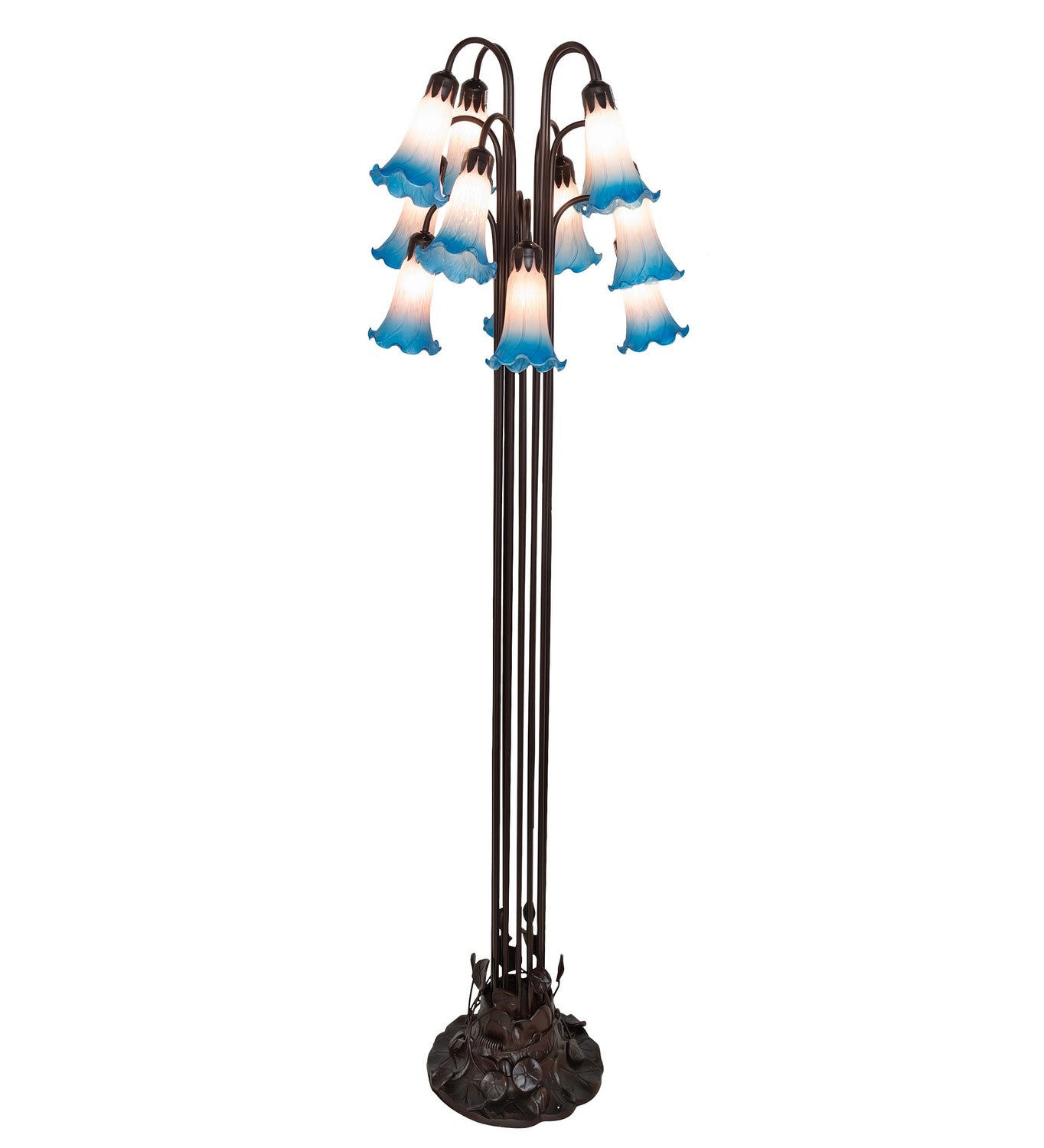 Meyda Tiffany - 15954 - 12 Light Floor Lamp - Pink/Blue - Mahogany Bronze