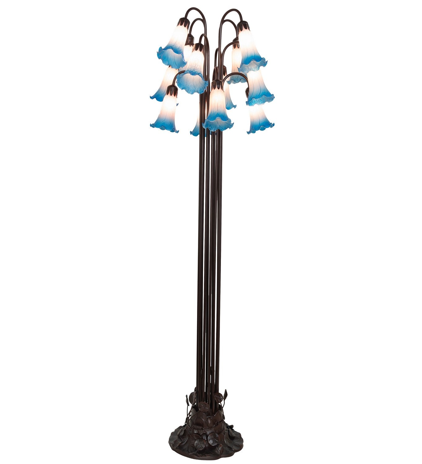 Meyda Tiffany - 15954 - 12 Light Floor Lamp - Pink/Blue - Mahogany Bronze