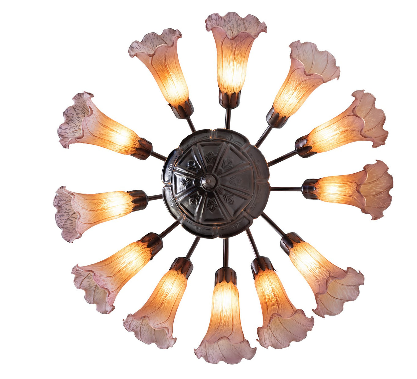 Meyda Tiffany - 17959 - 12 Light Chandelier - Amber/Purple - Mahogany Bronze