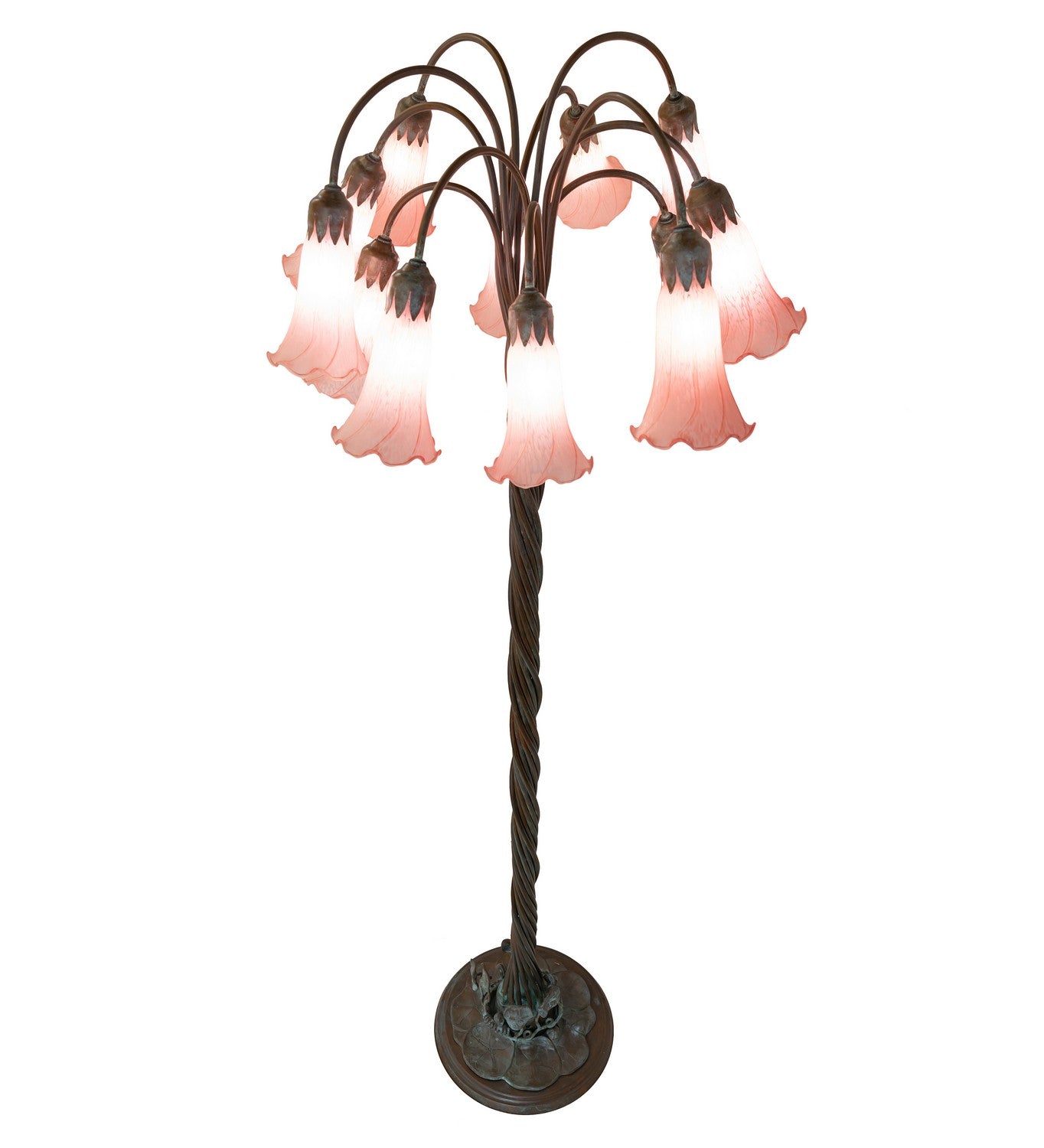 Meyda Tiffany - 18255 - 12 Light Floor Lamp - Pink - Bronze