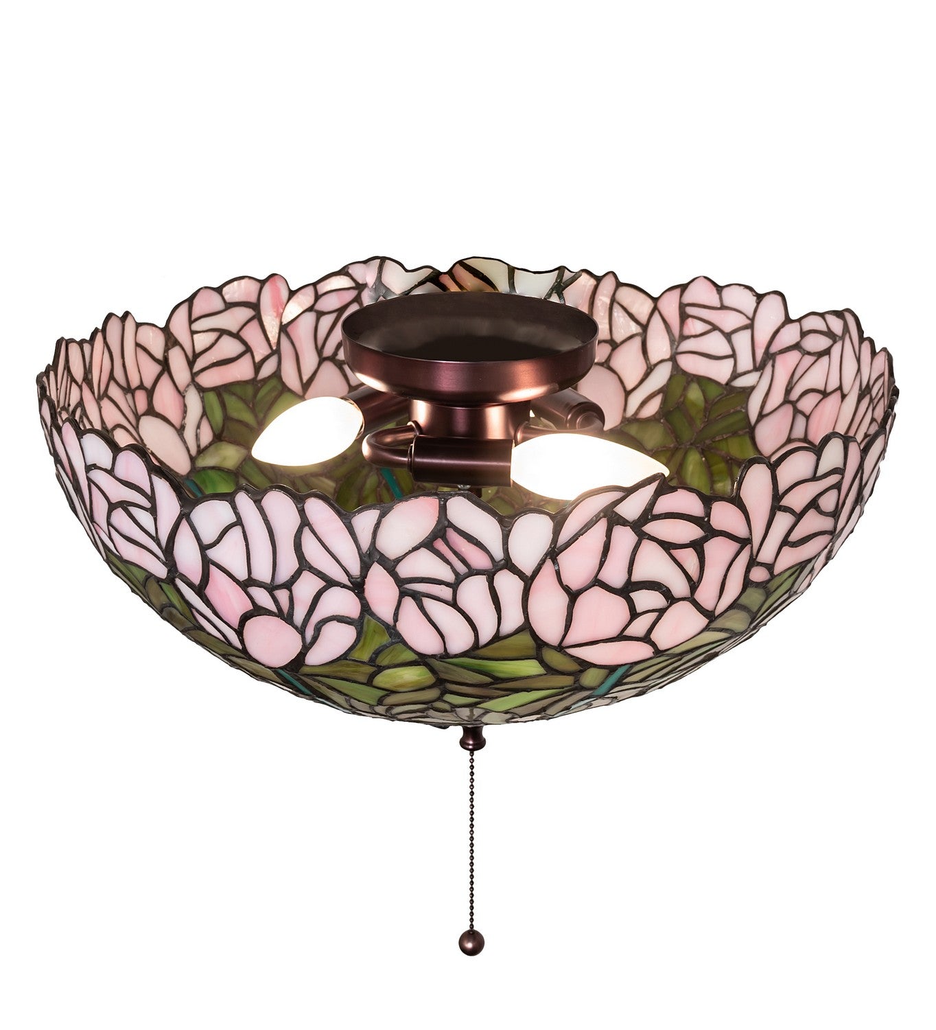 Meyda Tiffany - 254436 - Three Light Fan Light Fixture - Tiffany Cabbage Rose