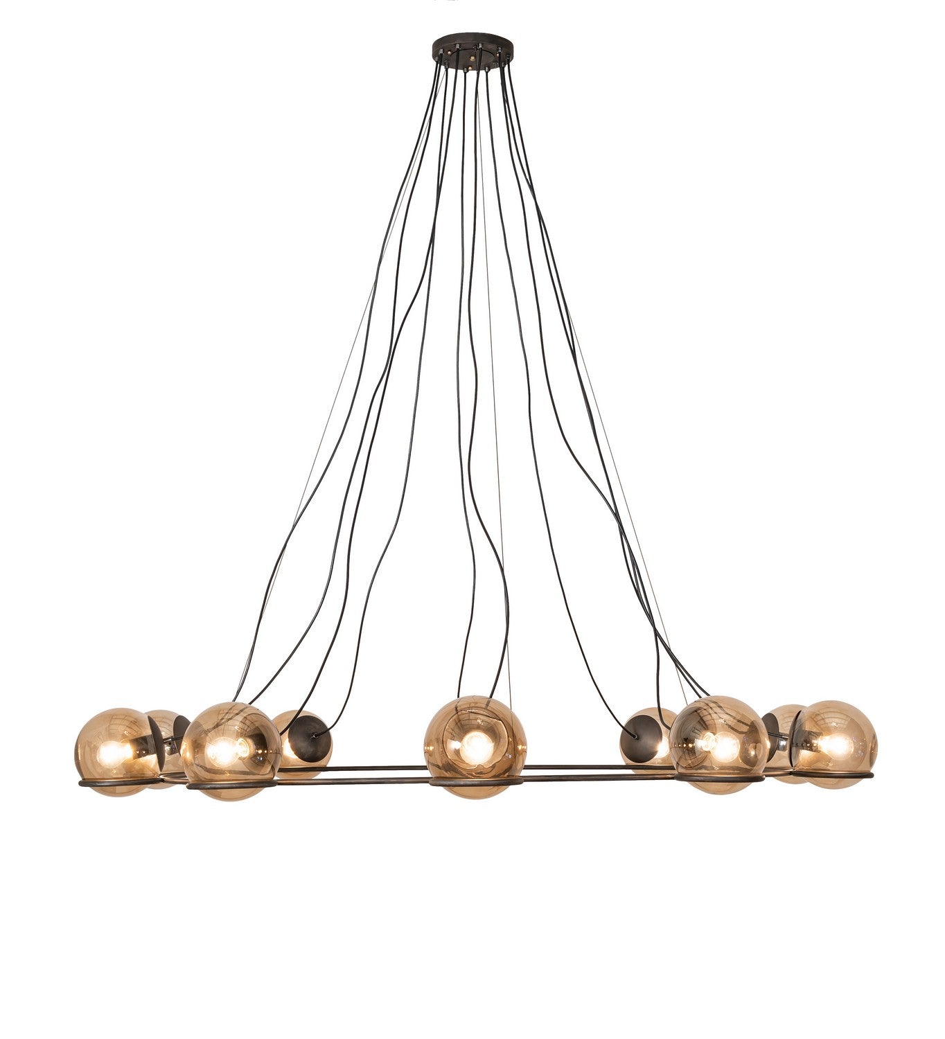 Meyda Tiffany - 259041 - Ten Light Pendant - Tyngsboro - Blackened Steel