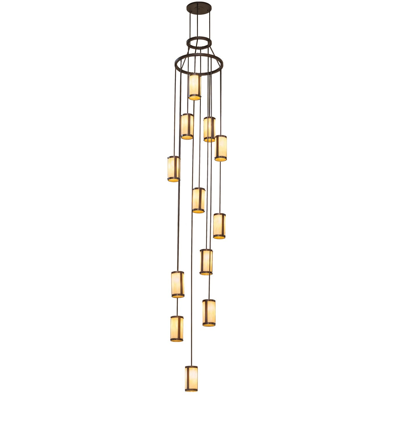 Meyda Tiffany - 259624 - 12 Light Chandelier - Cartier - Mahogany BRonze