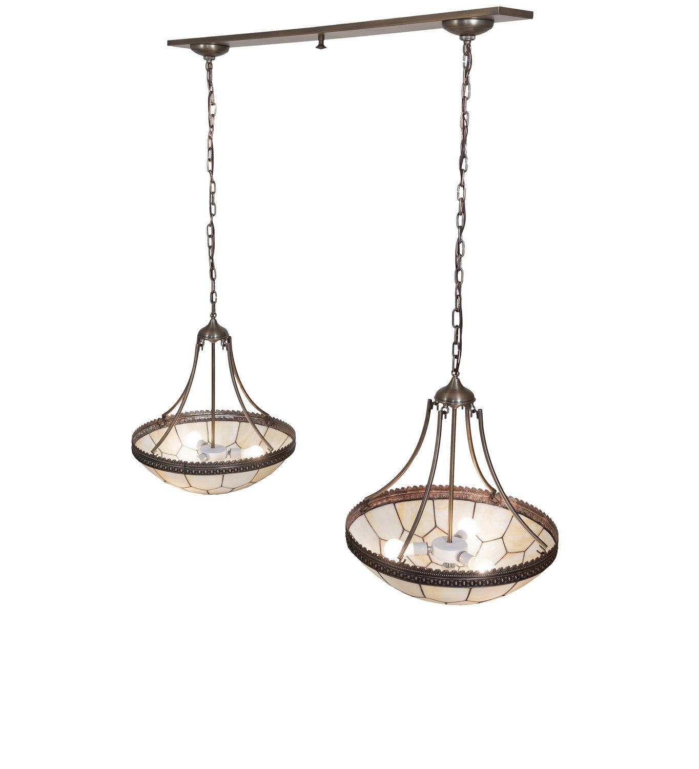 Meyda Tiffany - 259791 - Two Light Island Pendant - Vincent - Antique Brass