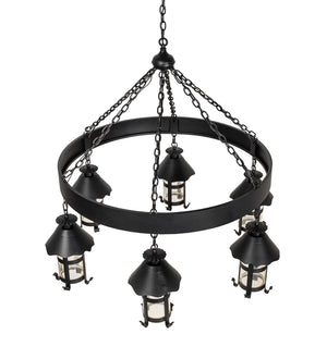 Meyda Tiffany - 259963 - Six Light Chandelier - Rutland - Textured Black