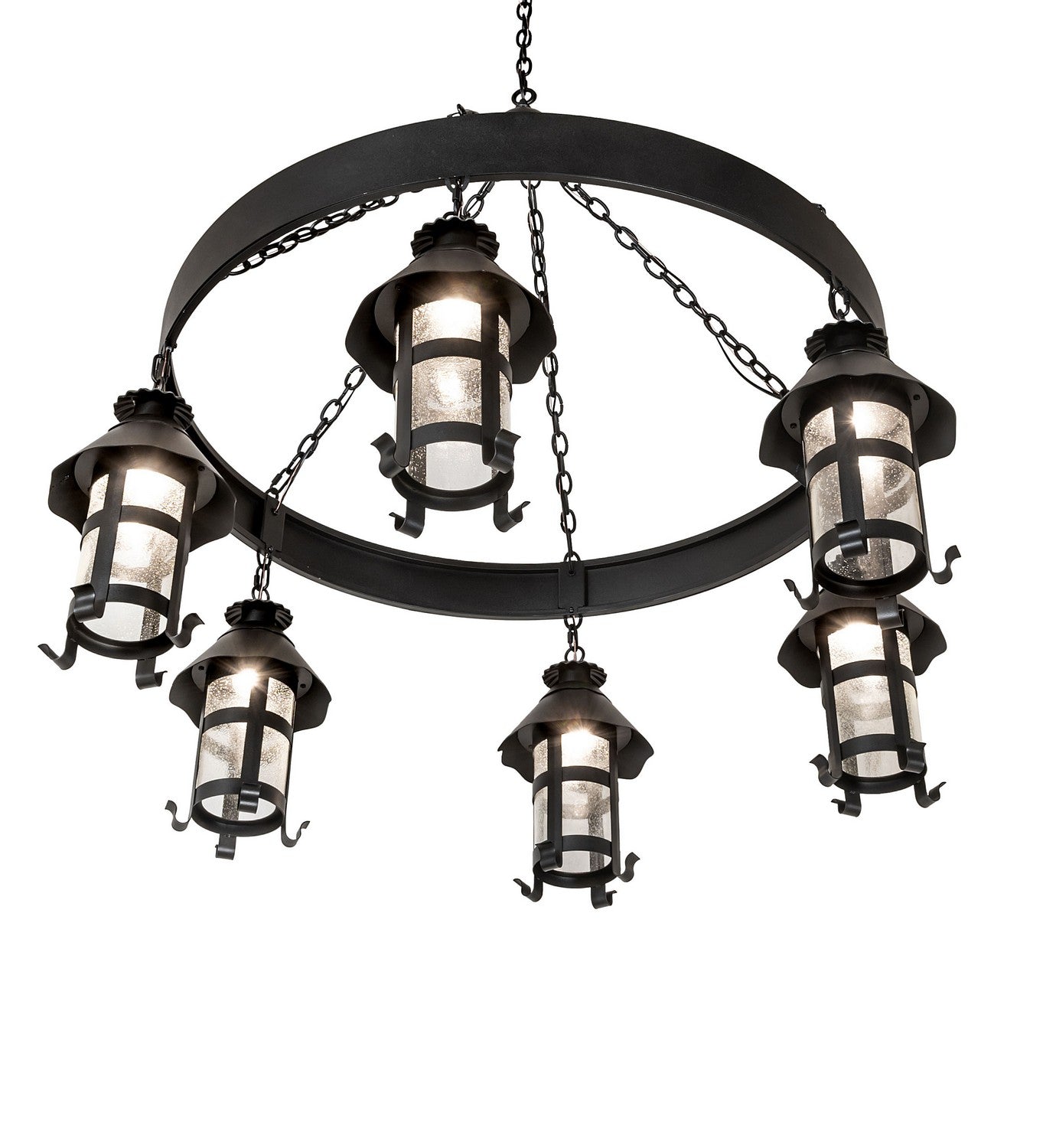 Meyda Tiffany - 259963 - Six Light Chandelier - Rutland - Textured Black