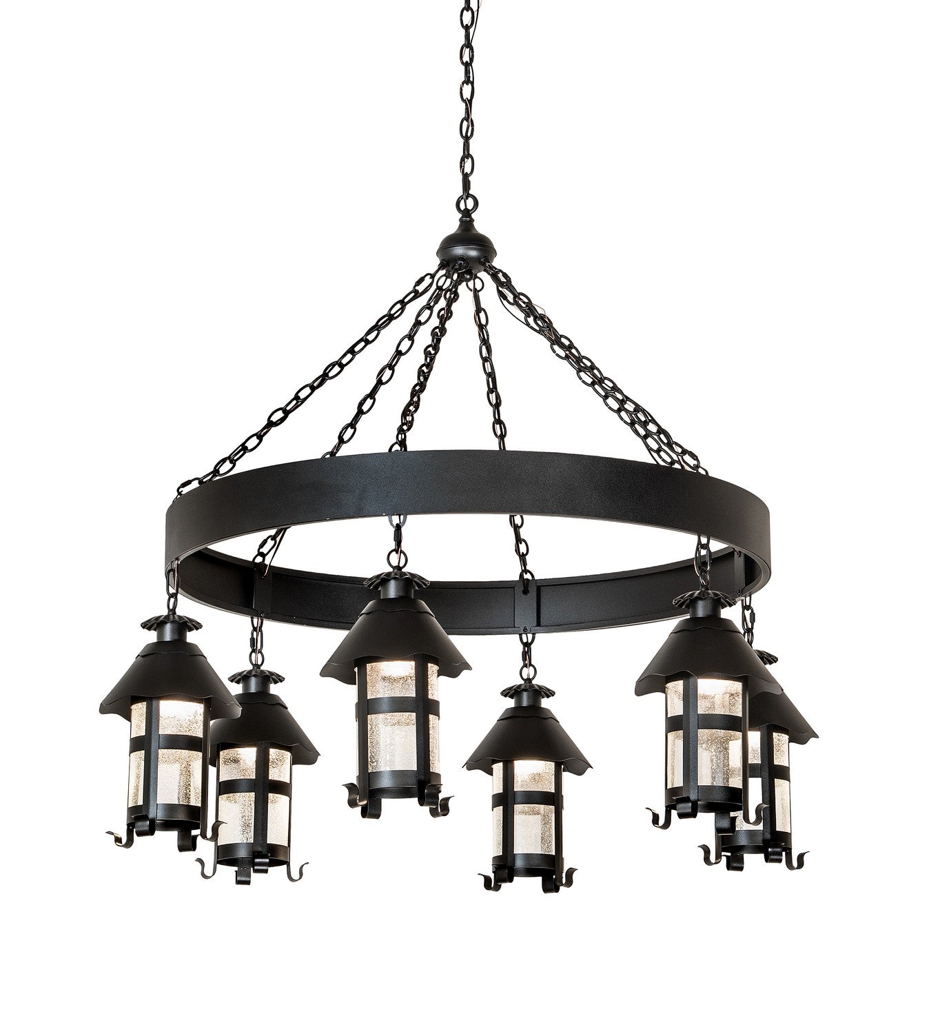 Meyda Tiffany - 259963 - Six Light Chandelier - Rutland - Textured Black