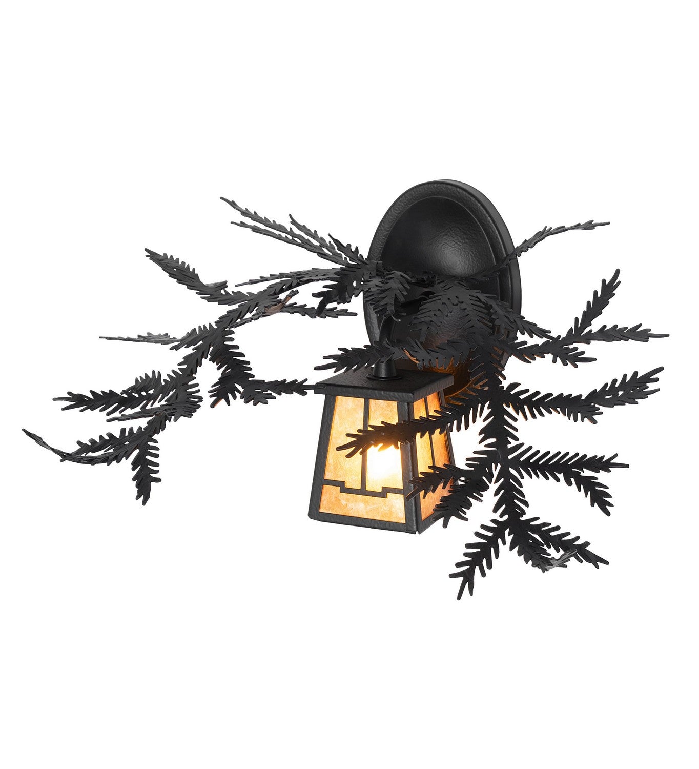 Meyda Tiffany - 261861 - One Light Wall Sconce - Pine Branch - Black Satin Wrought Iron