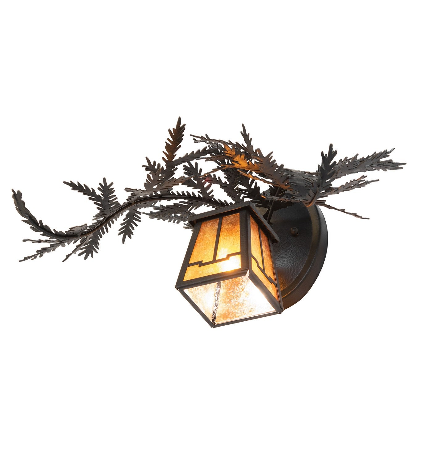 Meyda Tiffany - 261861 - One Light Wall Sconce - Pine Branch - Black Satin Wrought Iron