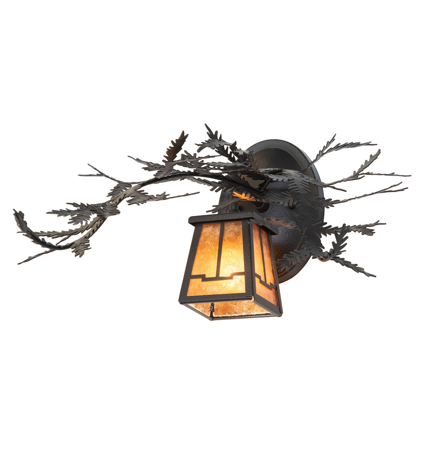 Meyda Tiffany - 261861 - One Light Wall Sconce - Pine Branch - Black Satin Wrought Iron